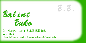 balint buko business card
